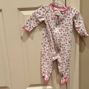 Pink Floral Footed One-Piece Pajama for Kids
